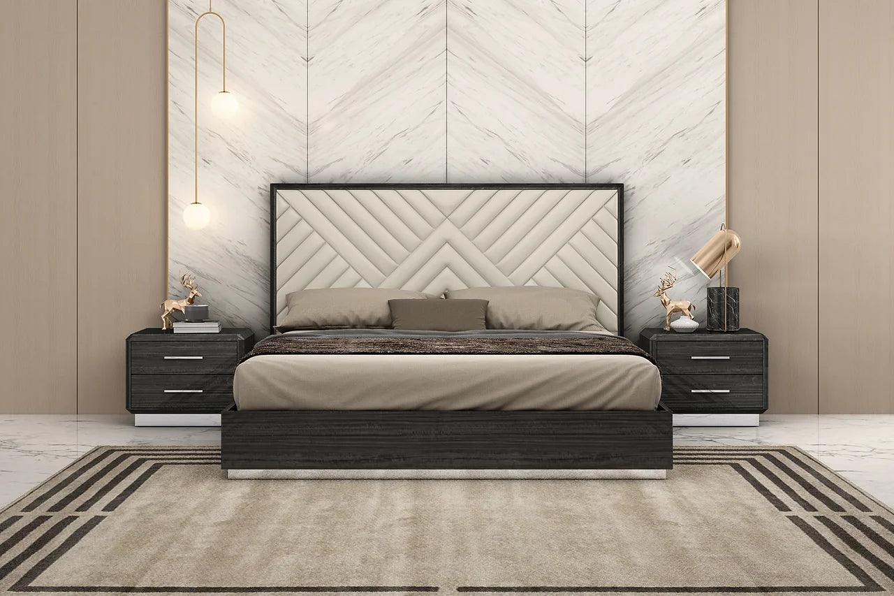 Dion Dark Gray Modern Contemporary High Gloss Pine Wood 5-Drawers Chest - drawer detail