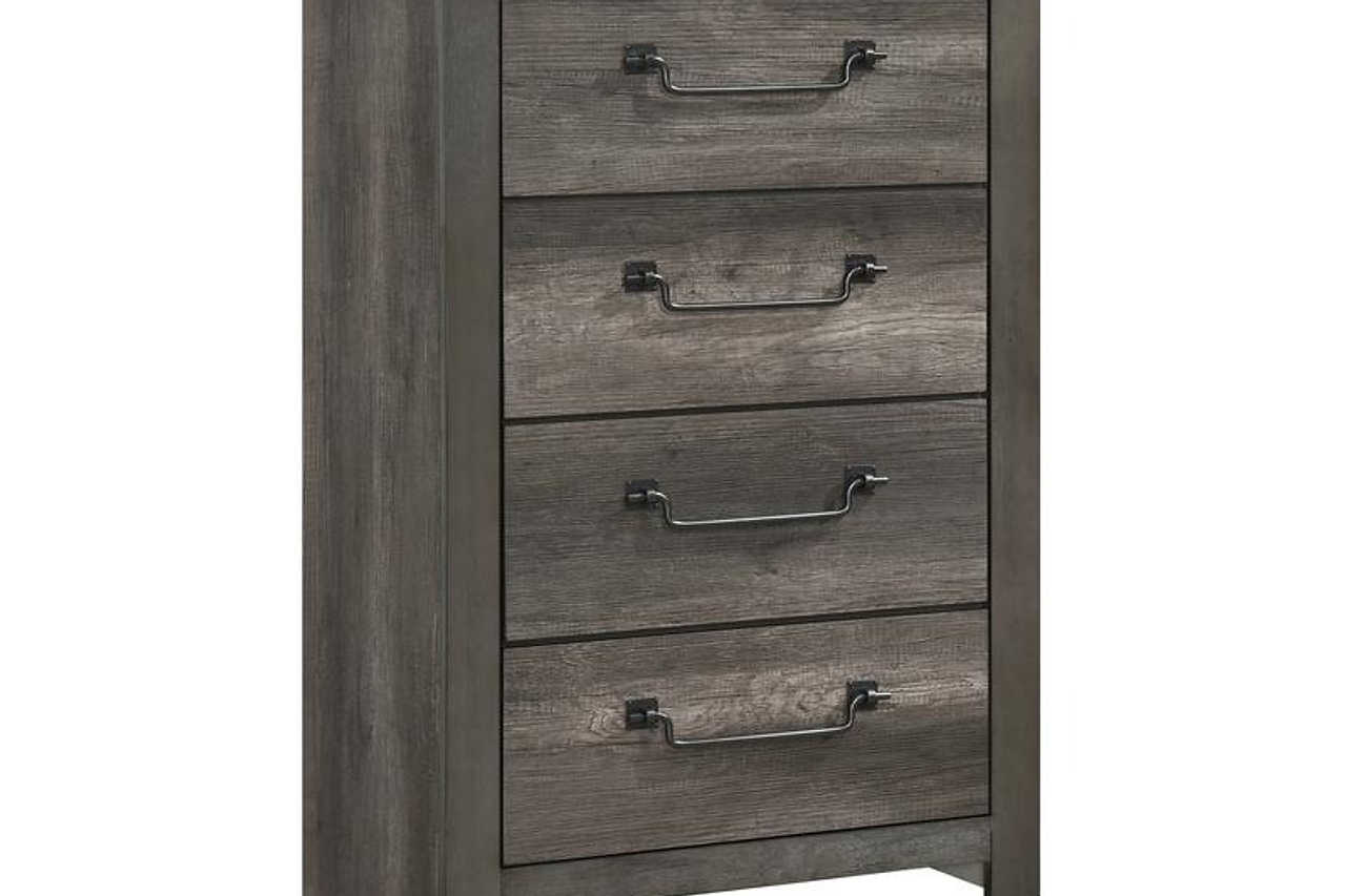 Side view of Amelia Brown Storage Platform Bedroom Set bed