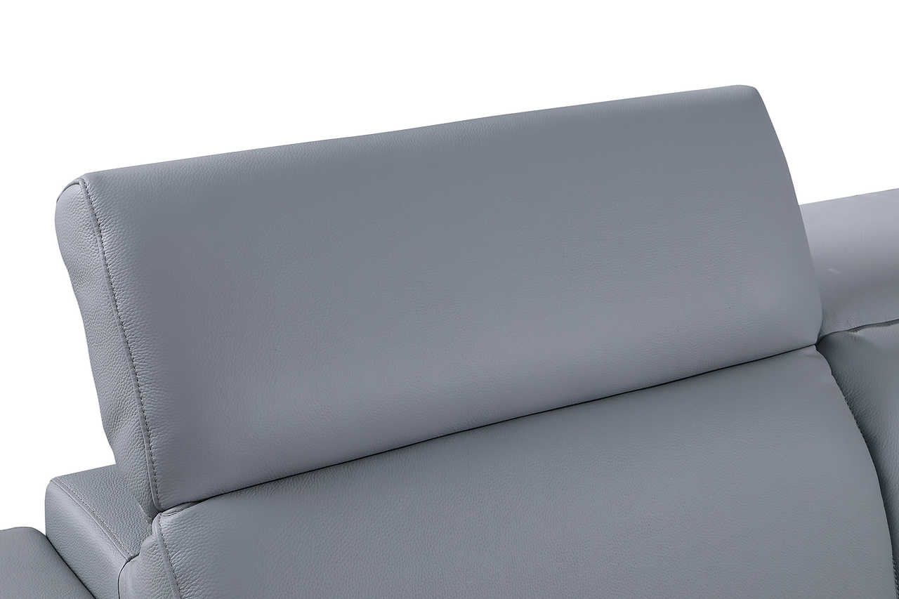 main view of Favo Light Blue Leather Living Room Set furniture