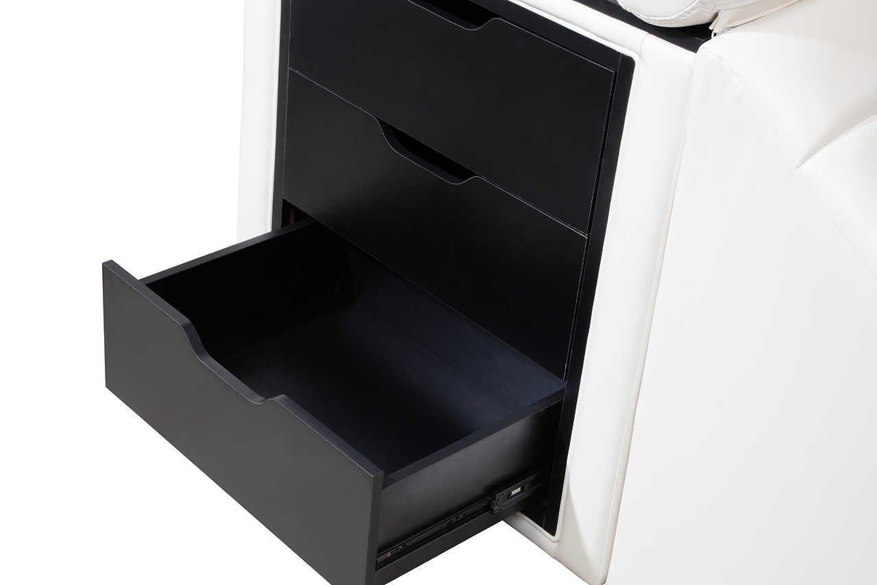 Apollo King bed full setup in white upholstery