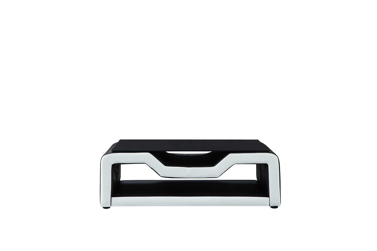 Matrix Black White Faux Leather Sectional