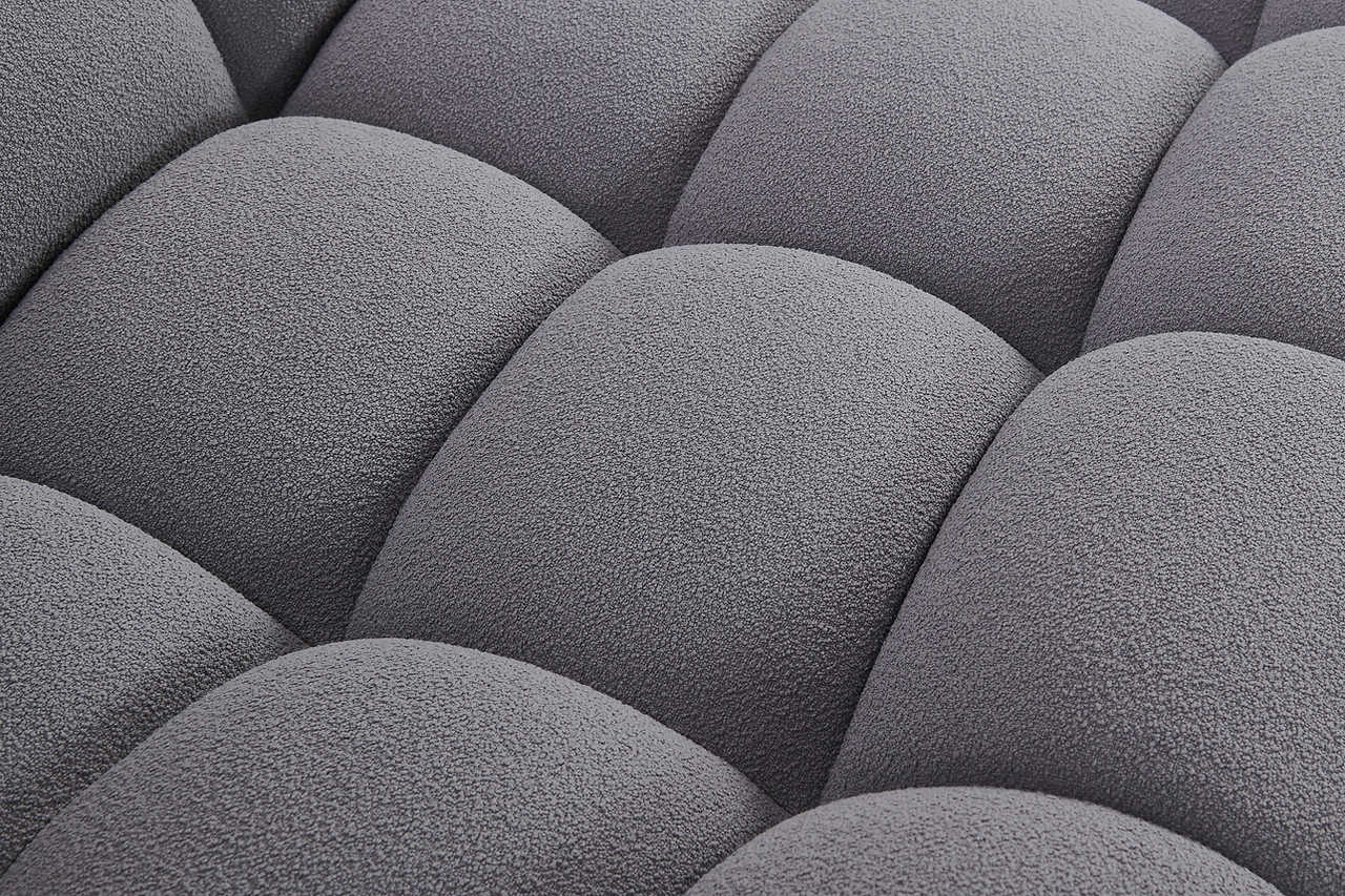 Side perspective of Bubbles Gray Sectional sofa