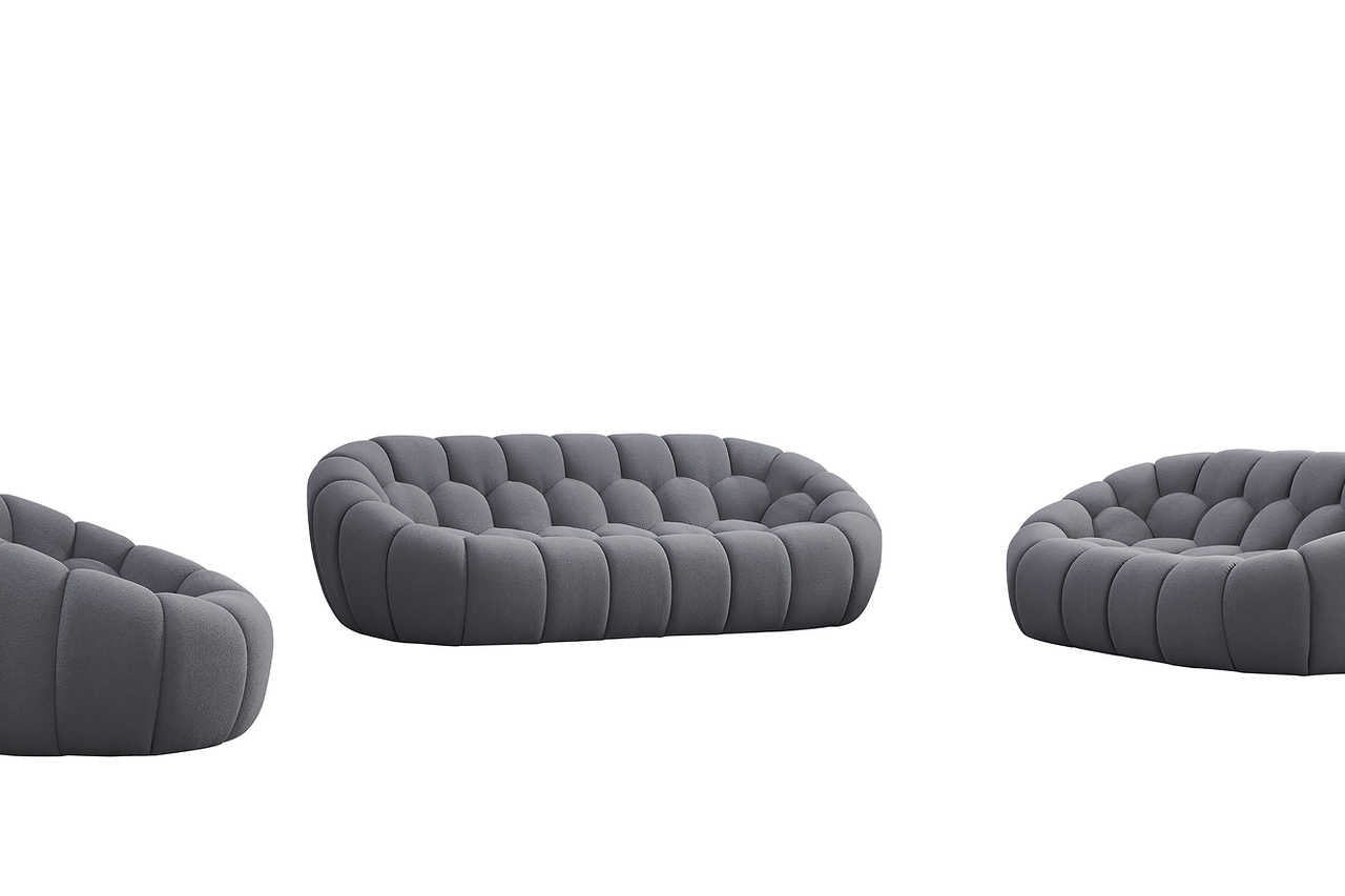 Textured fabric detail of Bubbles Gray Lounging Set