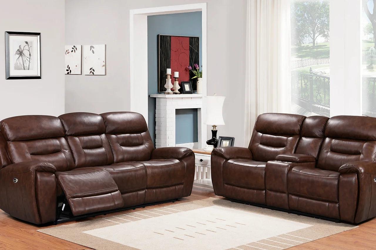 Power reclining loveseat with console and cupholders