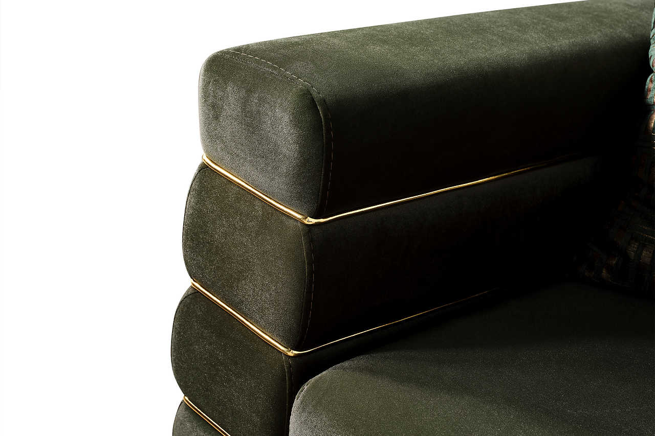 Side view of emerald chair