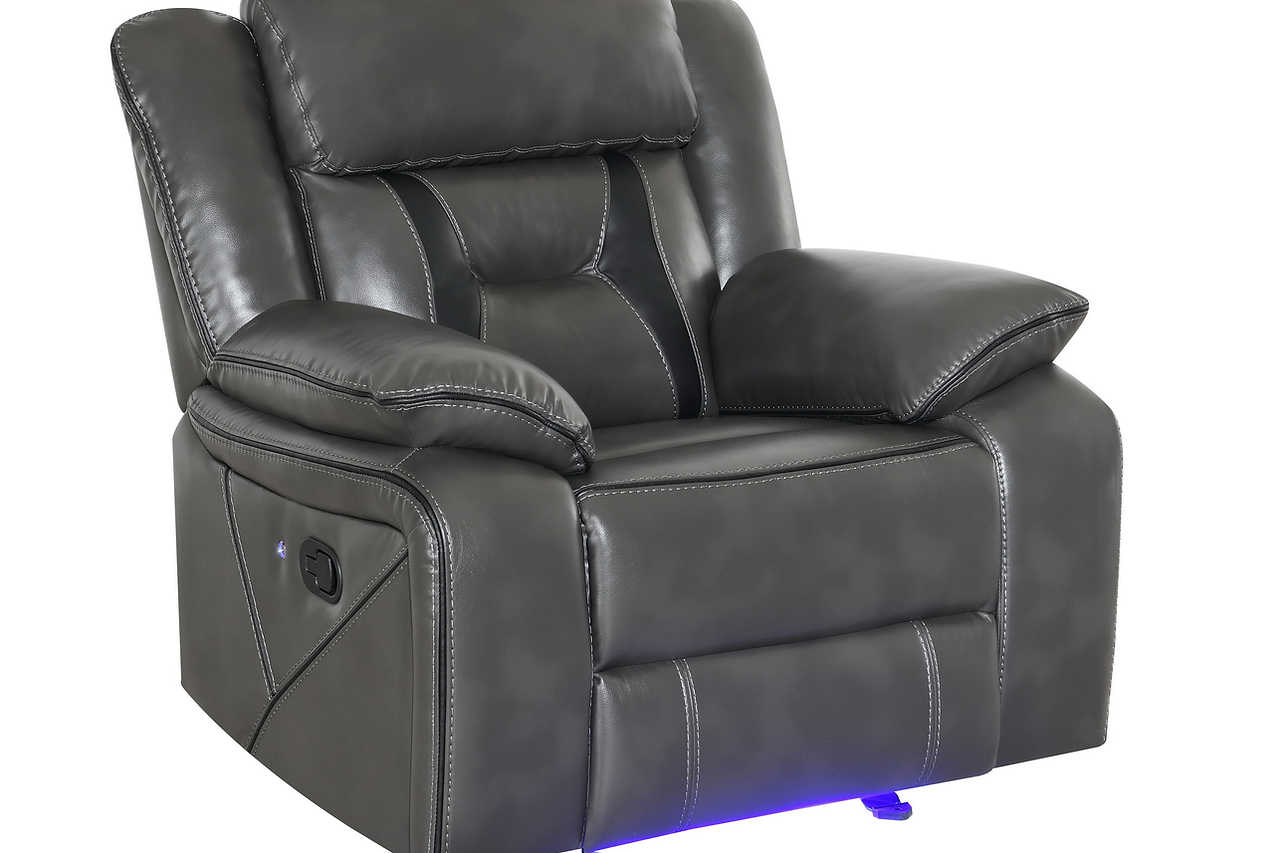 Three-piece Concord reclining set arranged in living room