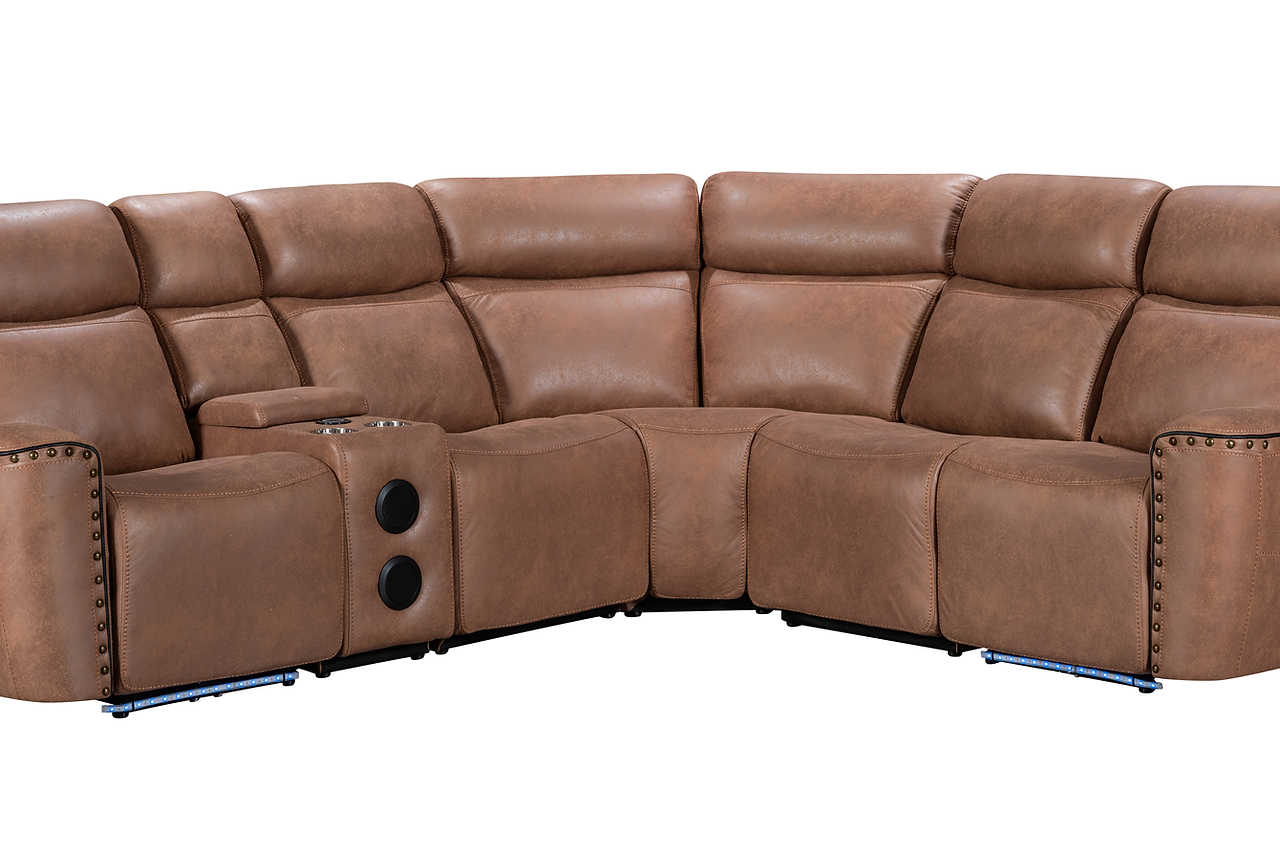 Romi sectional center console showing wireless charging pad
