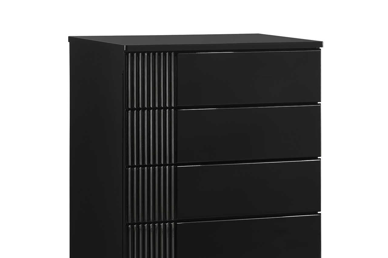 Modena Black Nightstand ambient bedroom setting