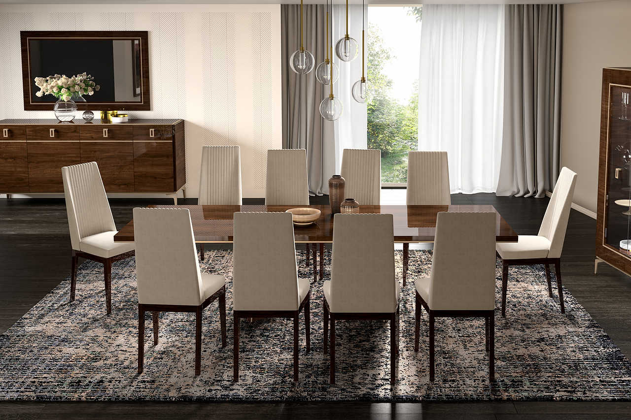 Eva dining table and chairs set in elegant room