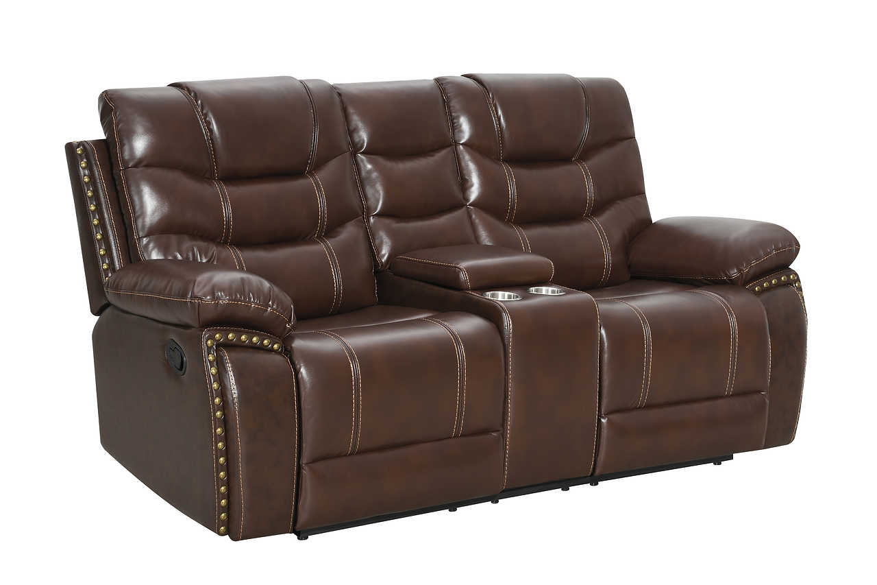 Delmar Brown Air Leather 3-Piece Reclining Set