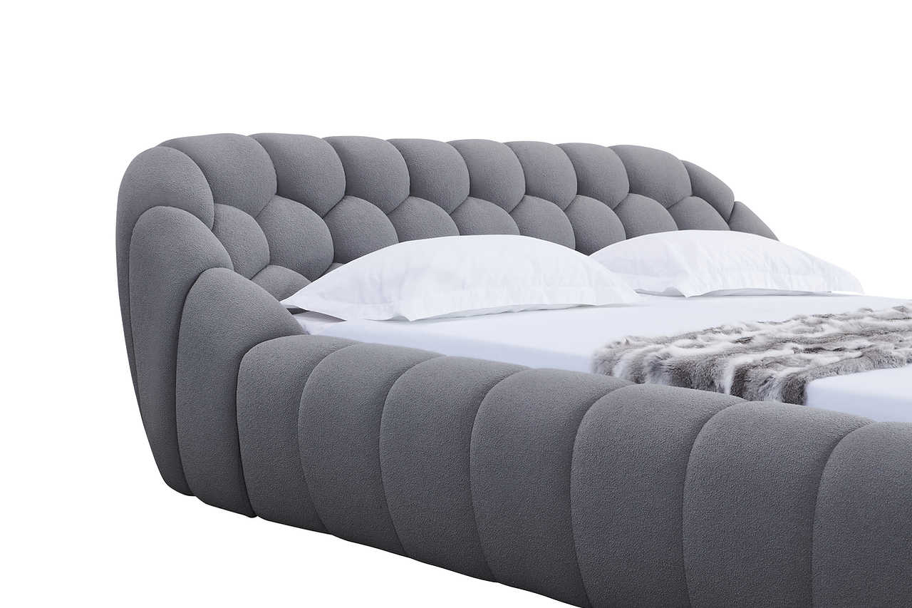Platform base design of Bubbles gray queen bed