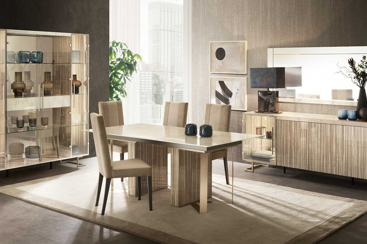 Inside view of Luce 2-Door Dining Cabinet storage