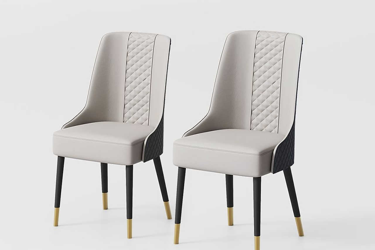 Rani Black Dining Chair front view highlighting padded seat