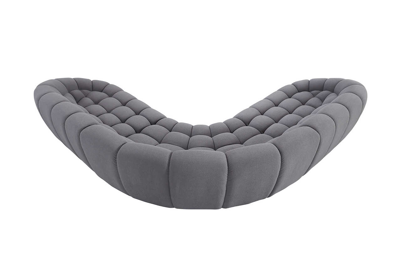 Close-up upholstery texture of Bubbles Gray sectional