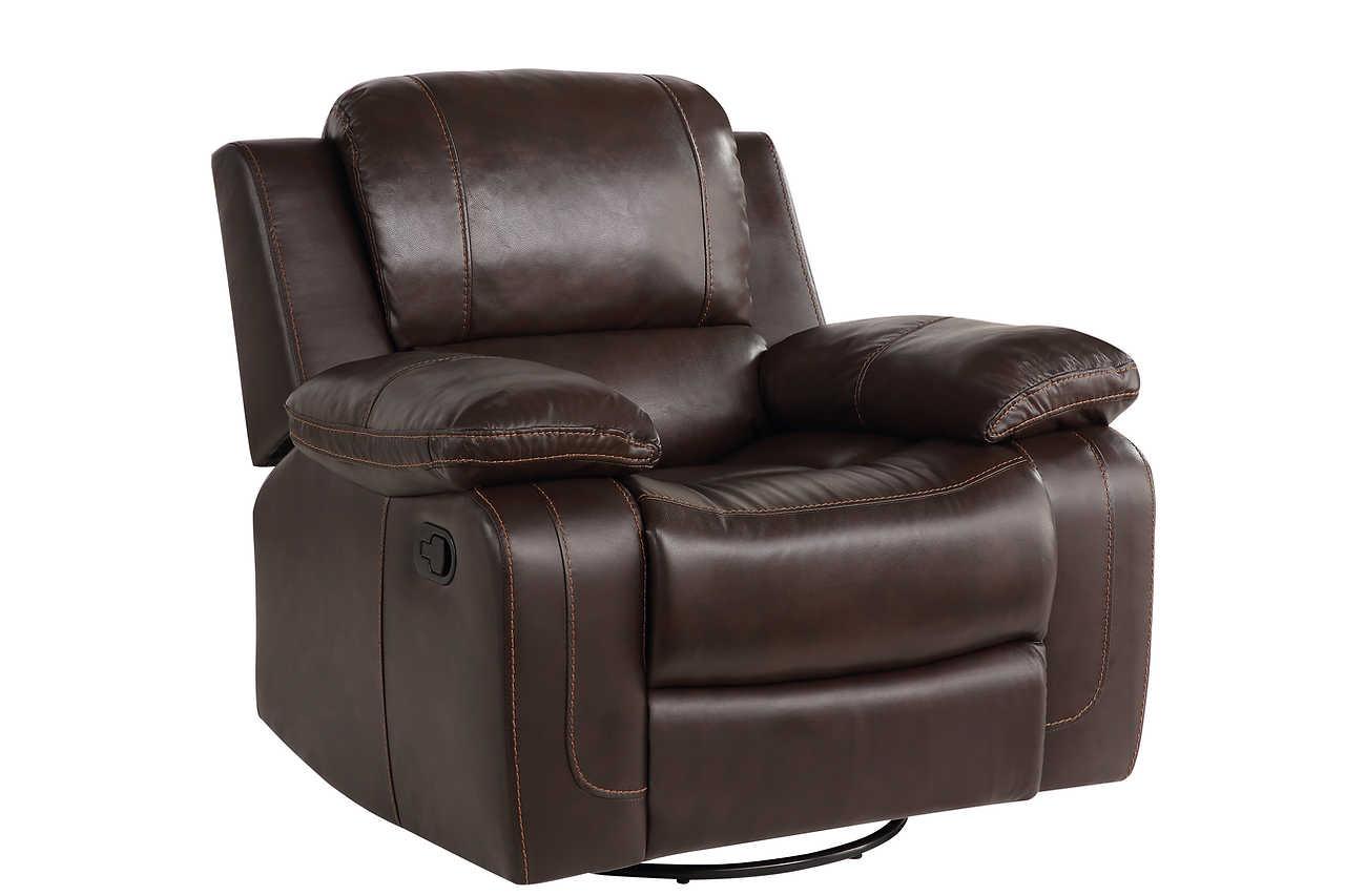 Nova Brown Reclining Loveseat showing reclining mechanism