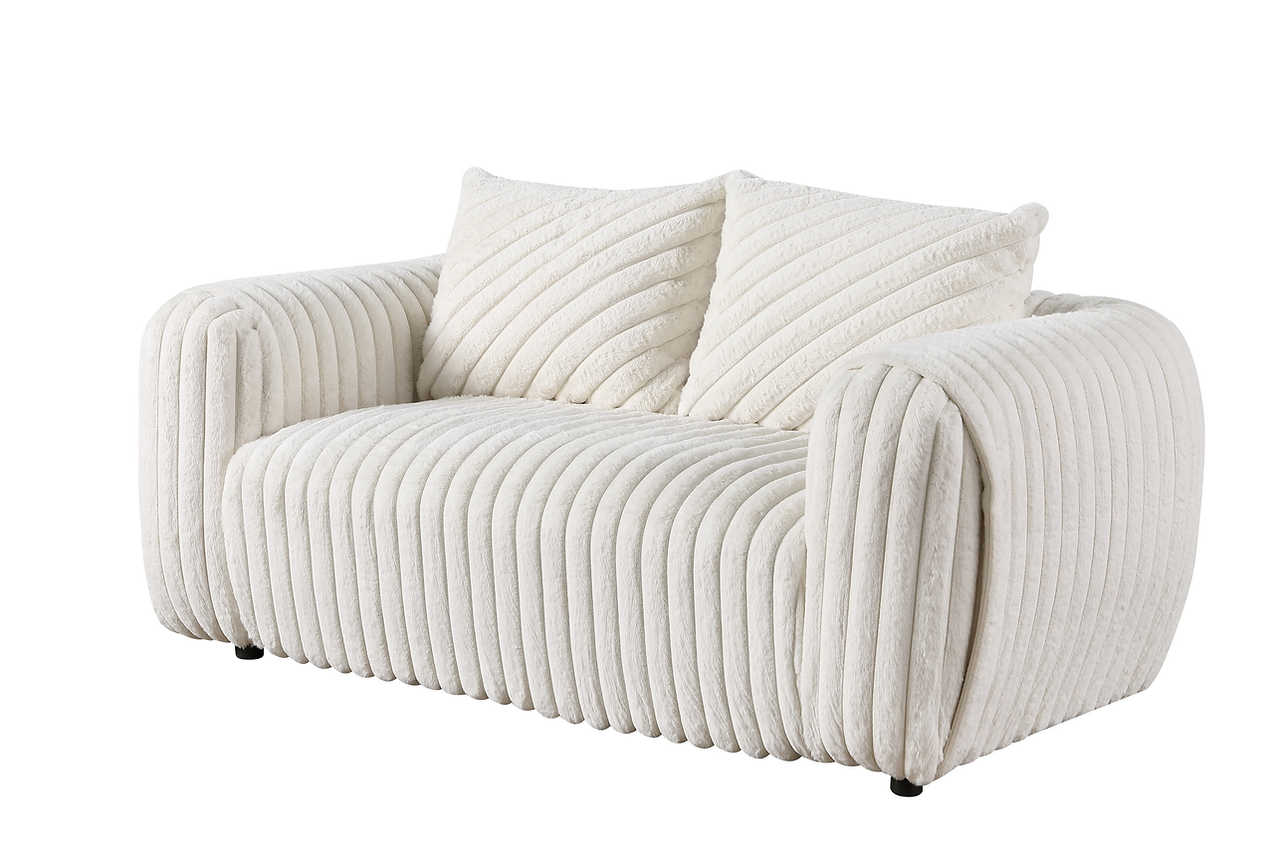 Eli White Fabric Chair in room setting