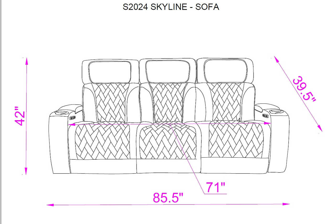 Skyline Beige Power Recliner angled view
