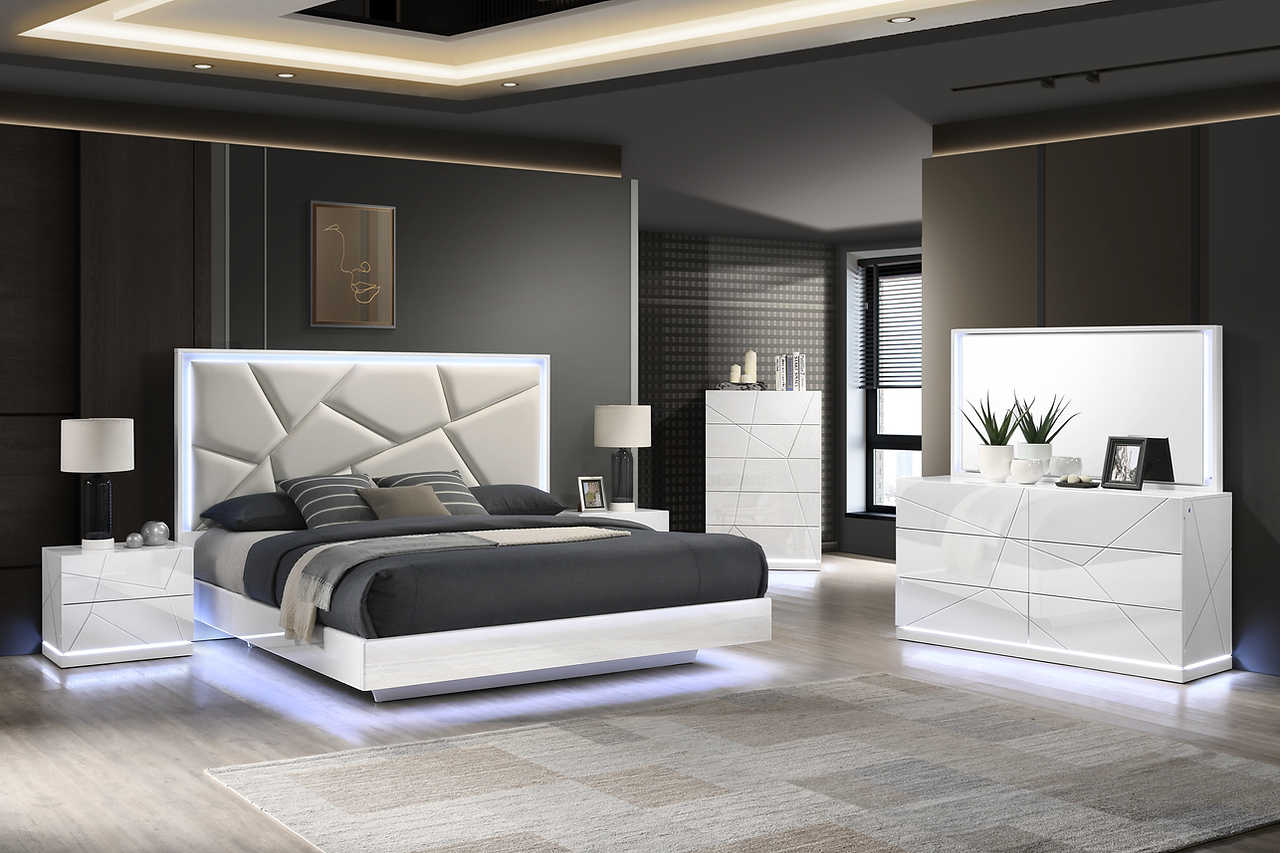 Close-up of LED lighting on Lana Queen Bed