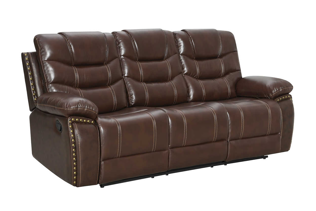 Delmar Brown Air Leather 3-Piece Reclining Set