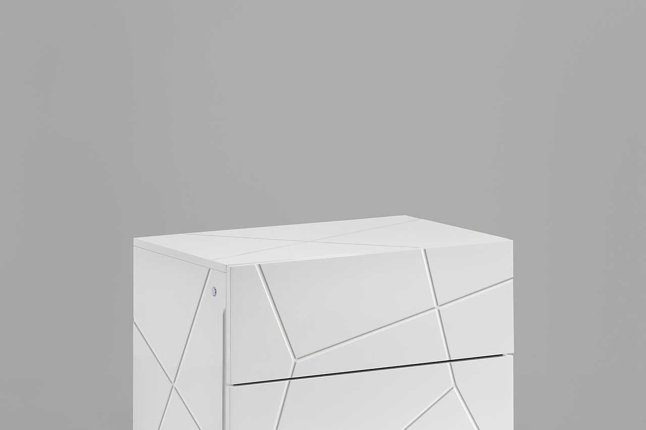 Profile view of Lana Queen Panel Bed with LED
