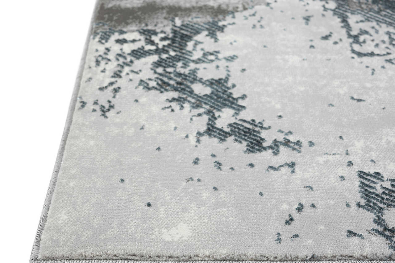 Boutique Steel 5x7 area rug flat lay showing full design