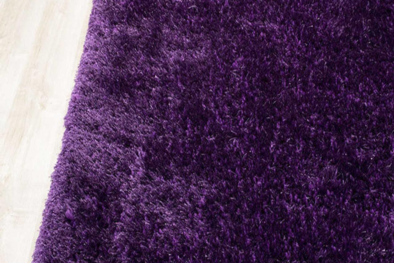 Afro Shag Violet Medium Rug laid flat showcasing texture and color