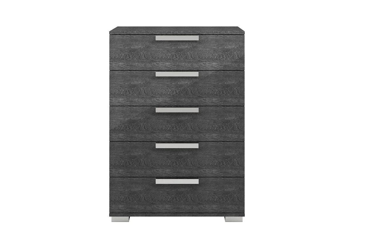 Side view of Sarah Geo Ice Grey Nightstand