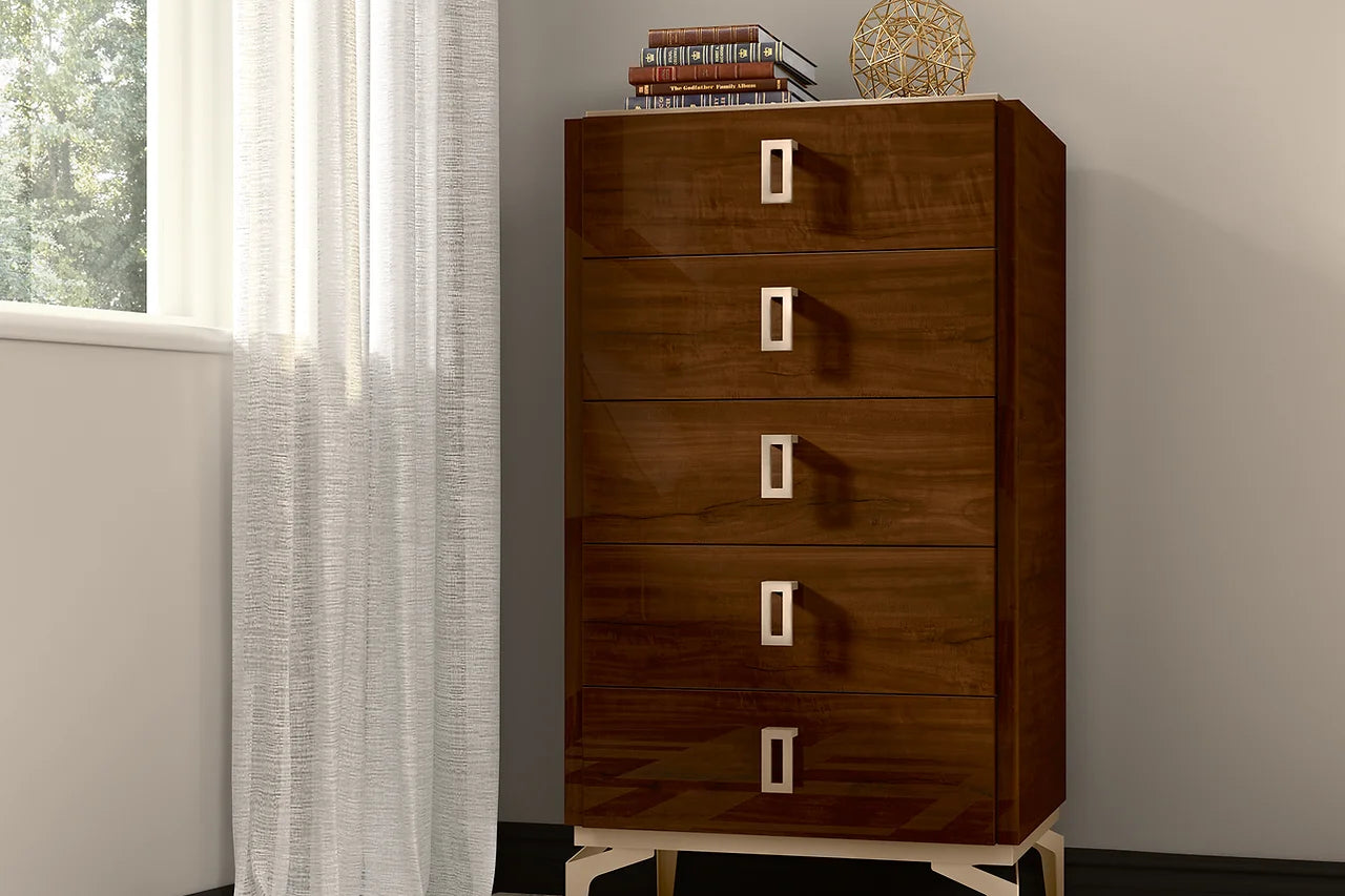 Eva Brown Italian bedroom set full room view