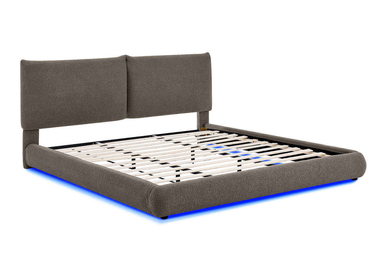 Ambient LED lighting on Zima Brown King Bed