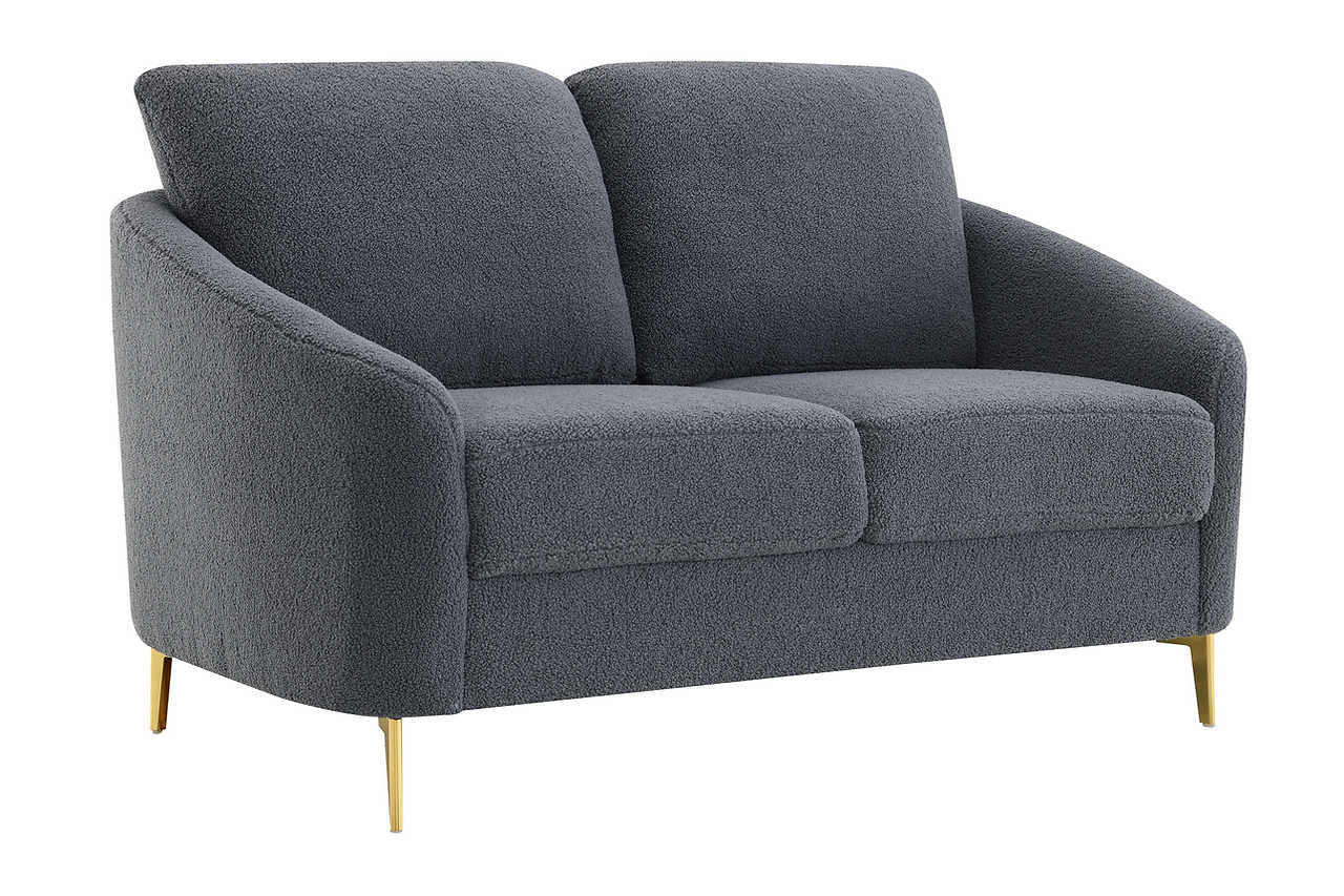Close-up detail of Lila Gray fabric upholstery