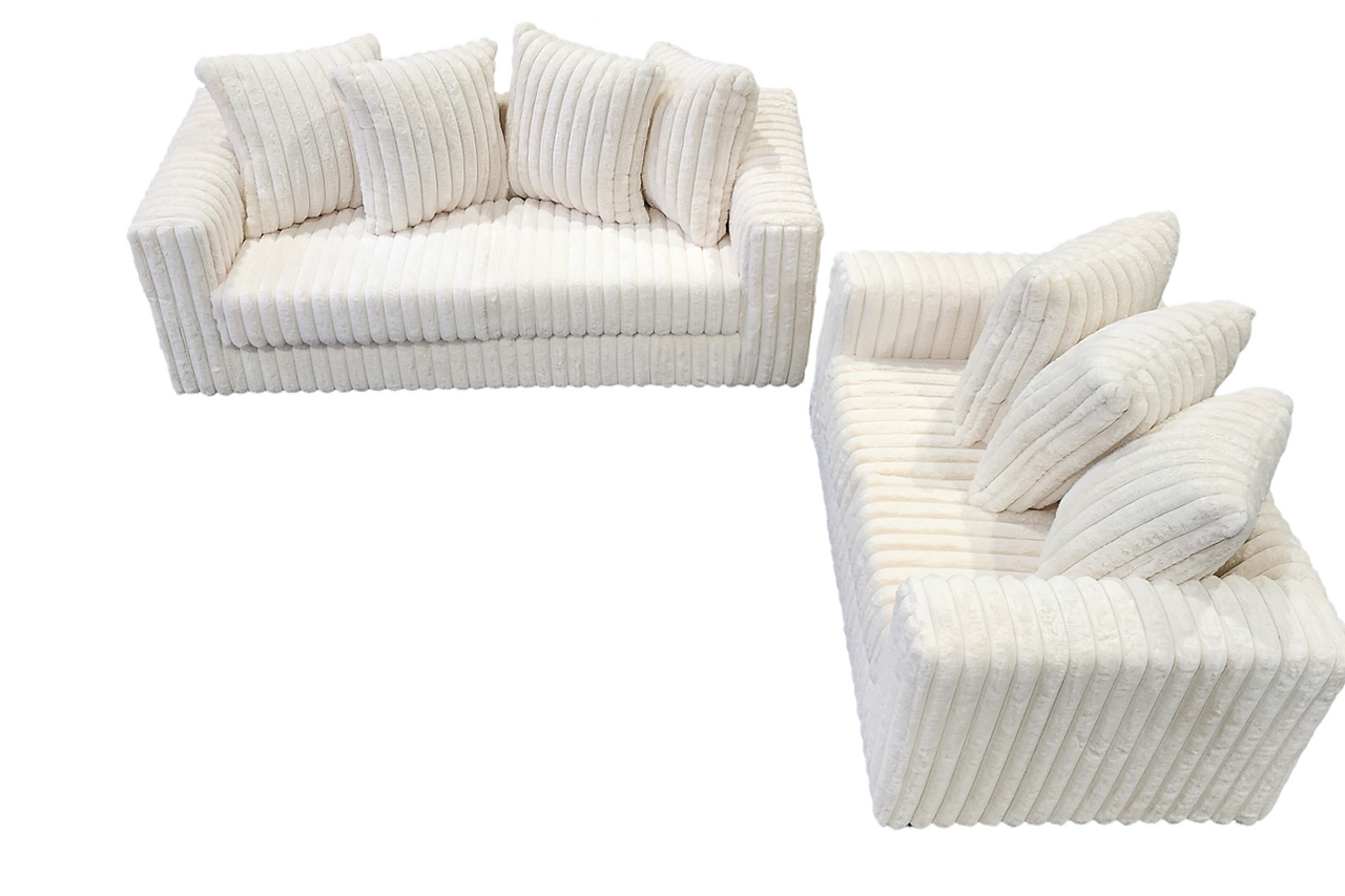 Alternate main view of Gia Ivory 2-Piece Living Room Set sofa and loveseat