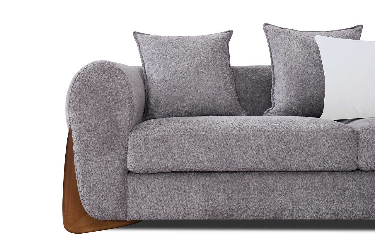 Stylus Pewter Living Room Set in natural light showcasing color