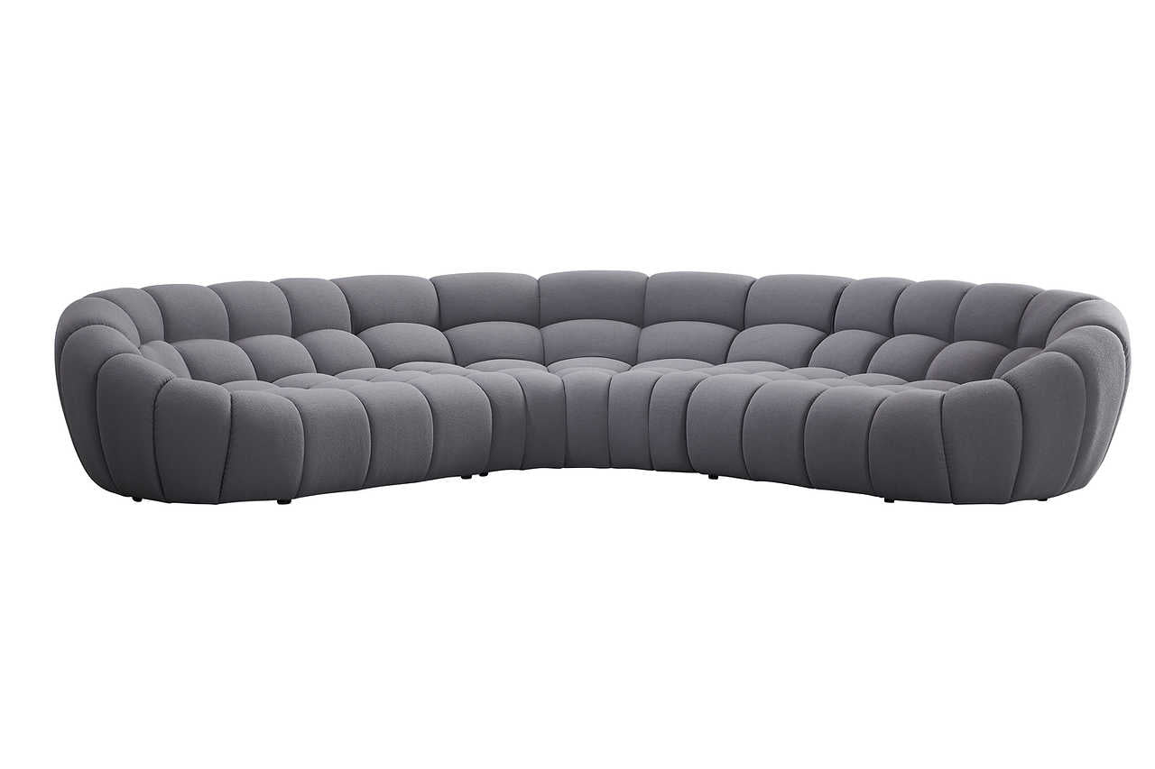Side view of Bubbles Gray Oversize Sectional sofa