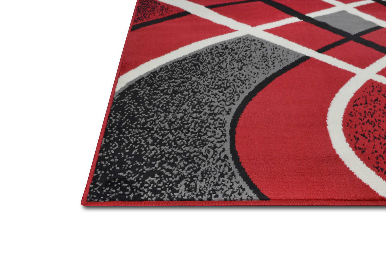 Contempo 42 Red area rug full view on floor