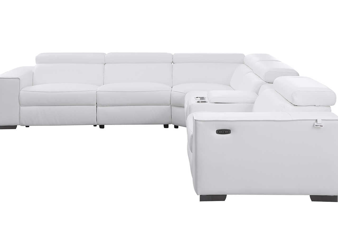 Close-up of power recliner controls on Picasso sectional