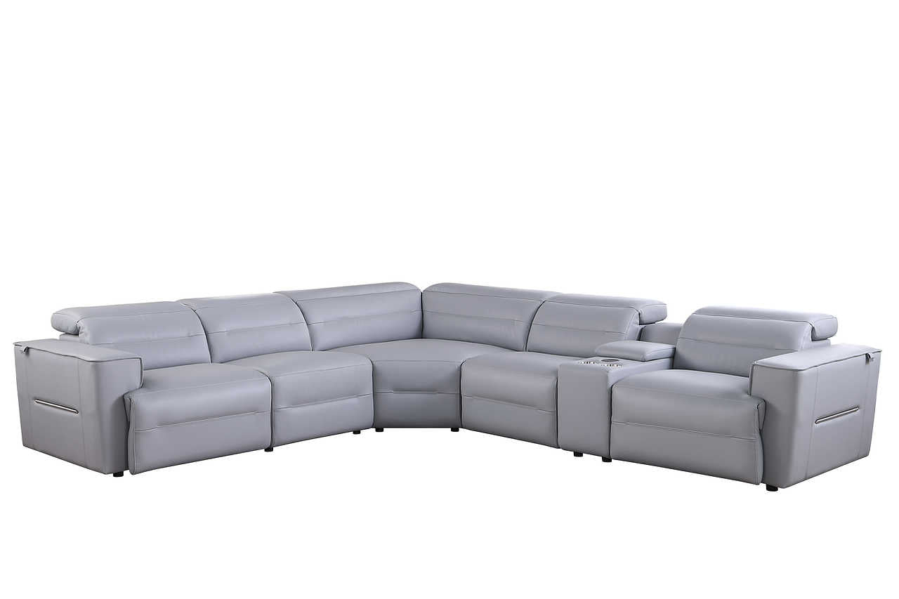 Close-up of power reclining controls on sectional