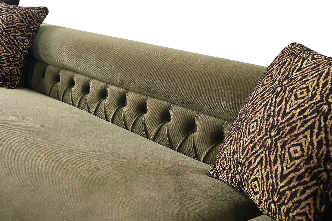 Brooklyn Green Sectional Sofa in room setting