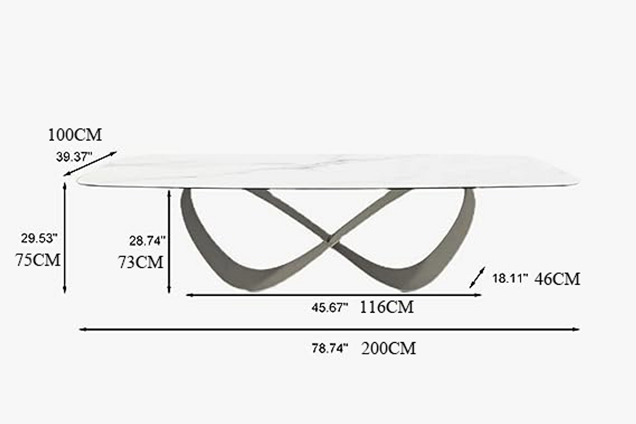 Angle view of Jewel Dining Table base and glossy white top
