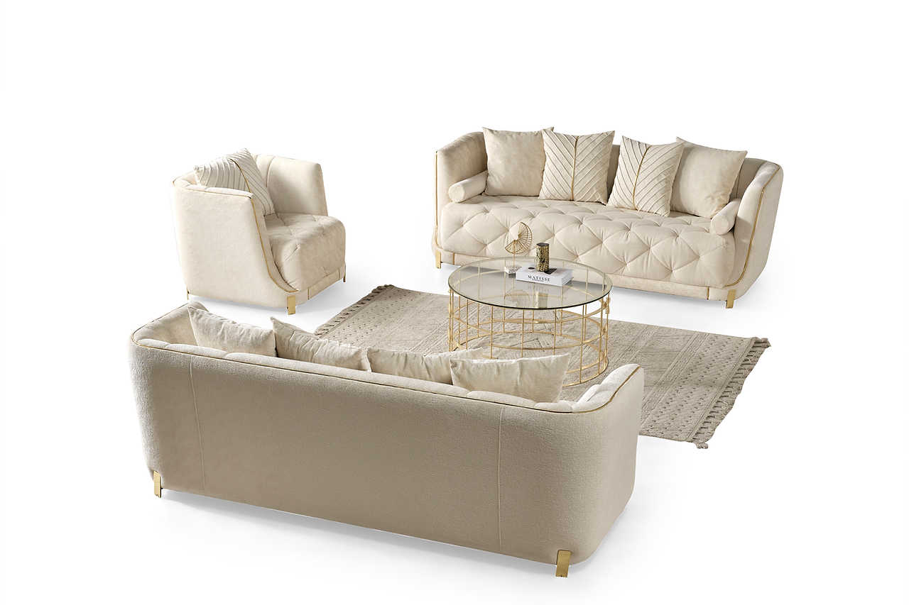 Seating view of Elit Off White chenille chair