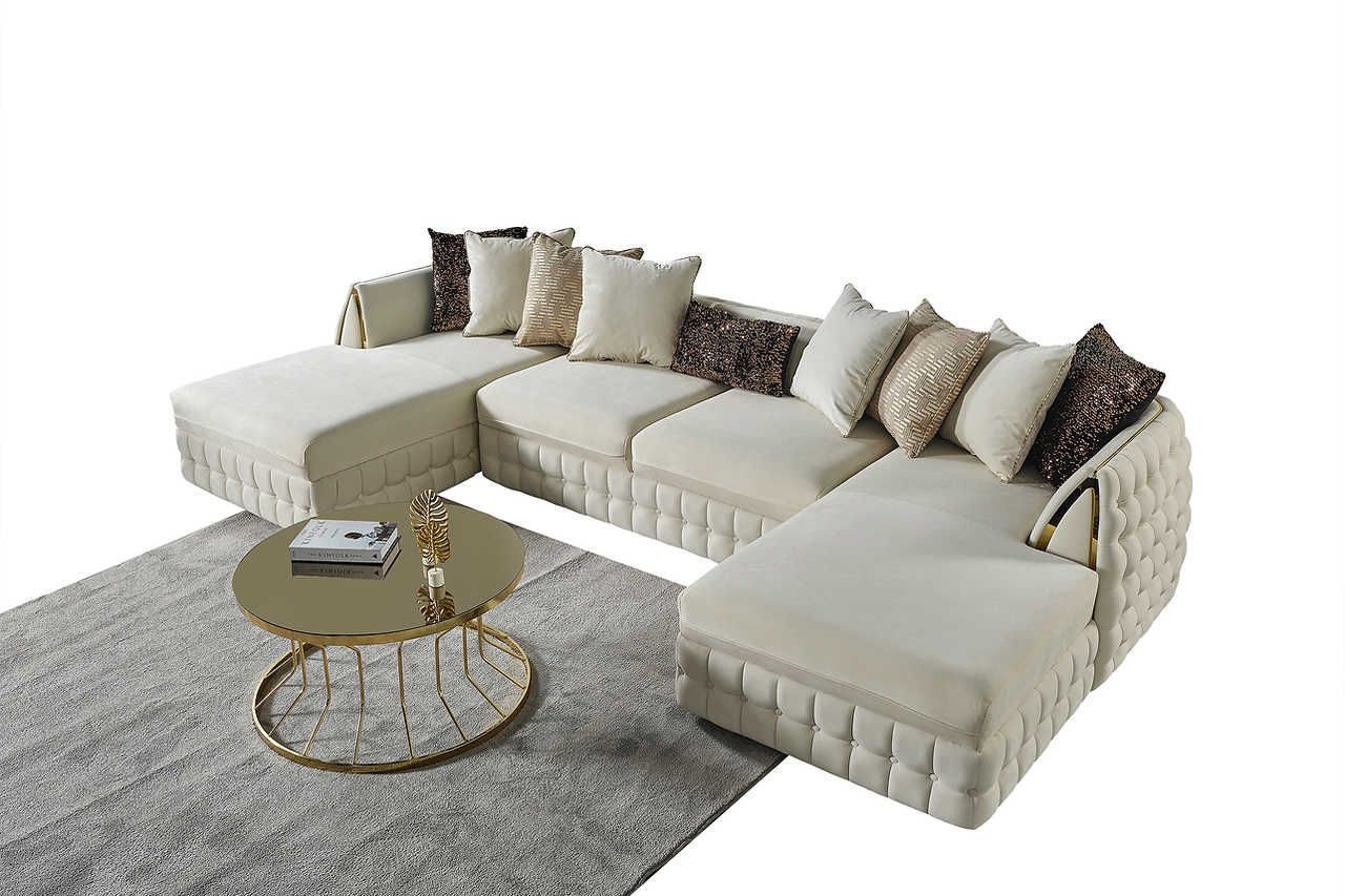 Alternate main view of Sicilya Off White Sectional sofa