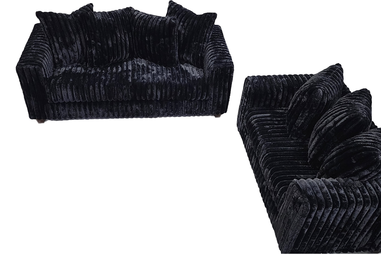 Another front angle view of Gia Black 2-Piece Living Room Set