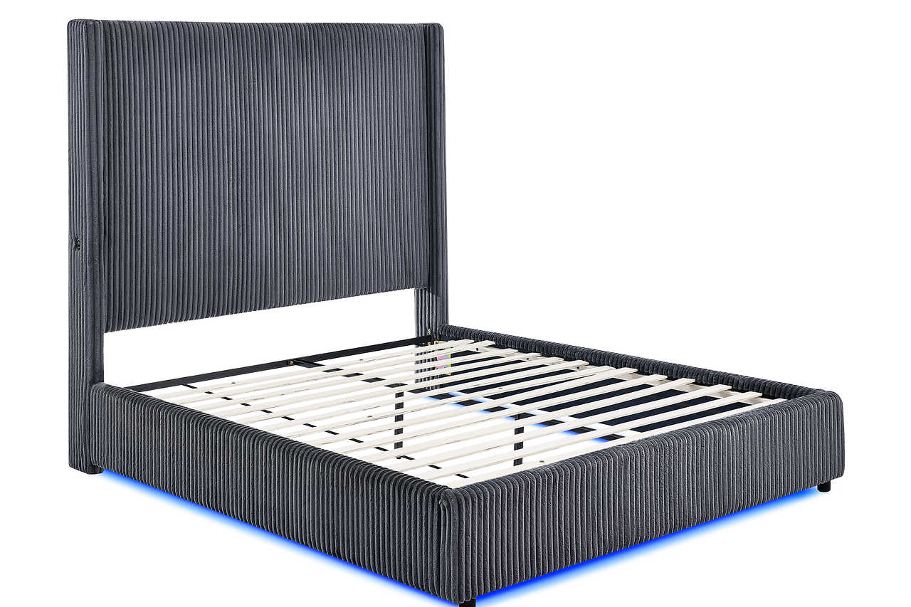 Night view of Belinda Bed lighting effect