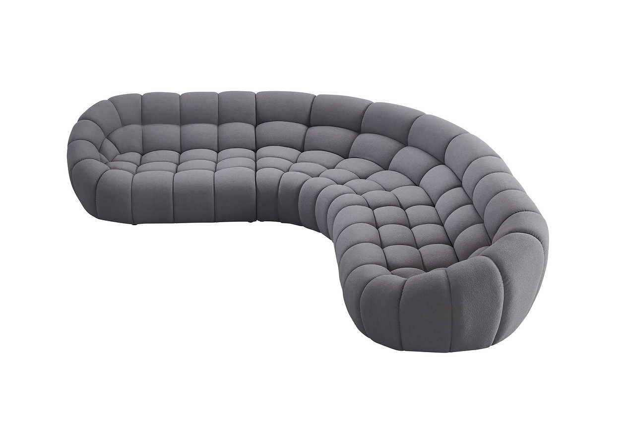 Front view of Bubbles Gray Oversize Sectional sofa