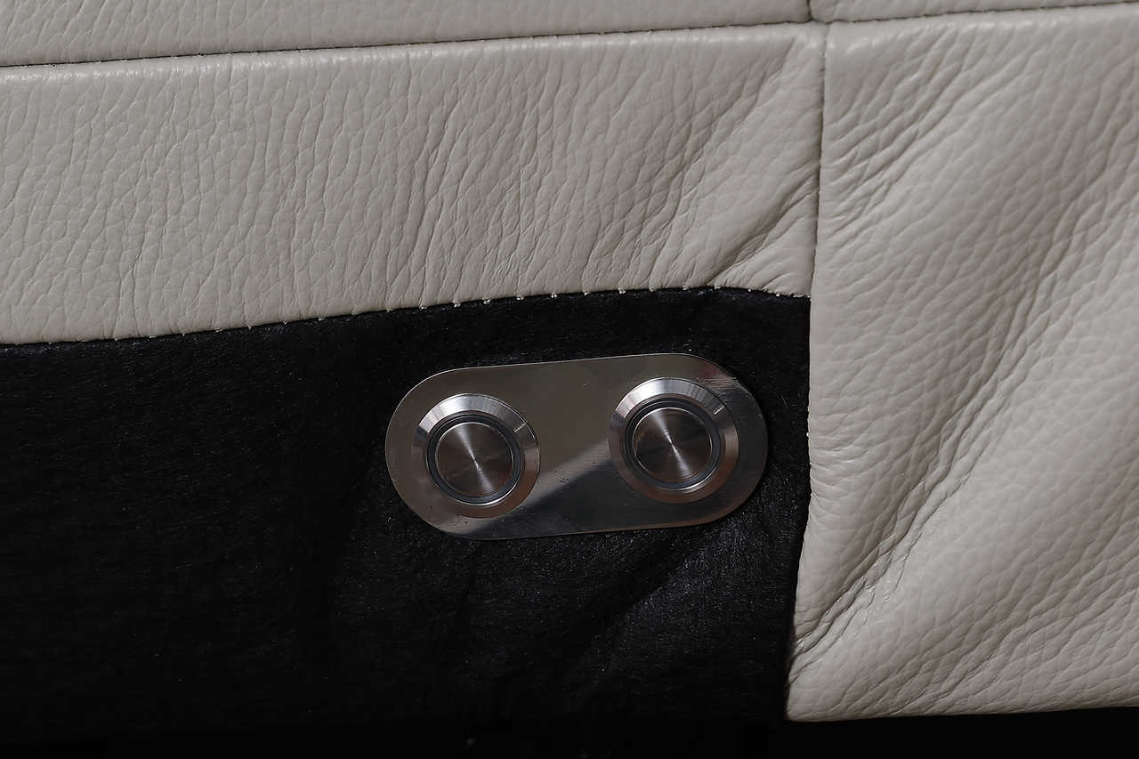 Franco sectional reclining seat in light gray leather