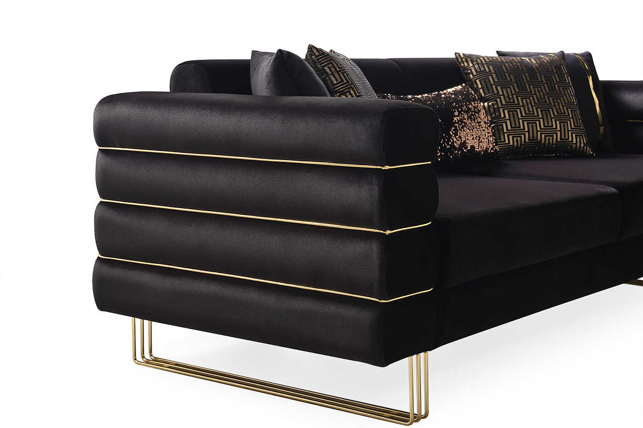 Side view of Luma Black Chair showing ergonomic shape