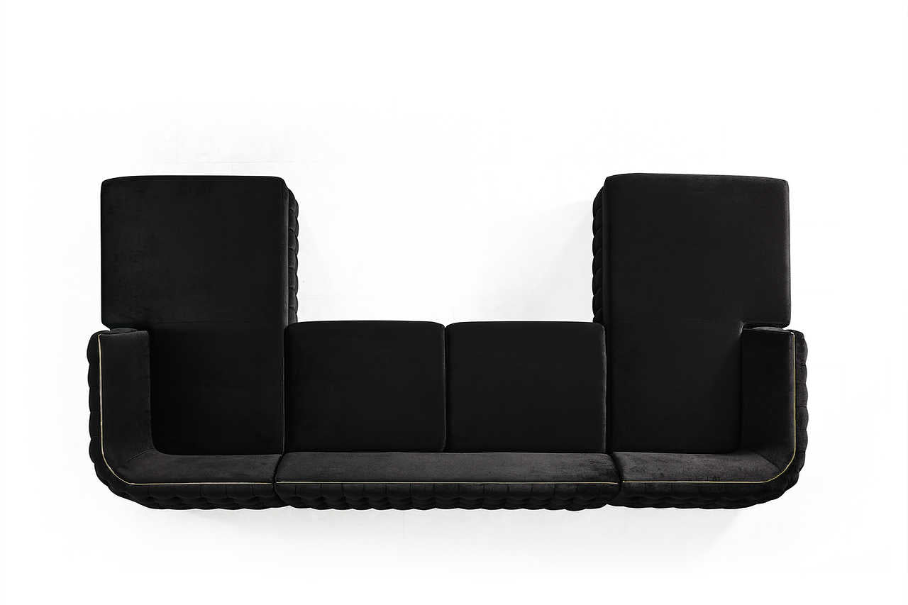 Close-up of side arm and cushions