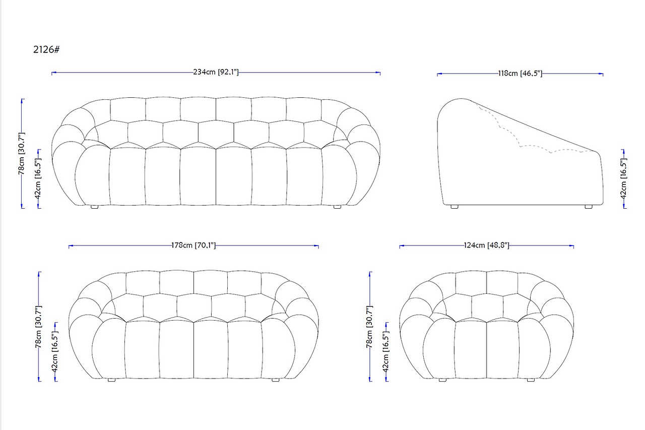 Side view highlighting boucle upholstery