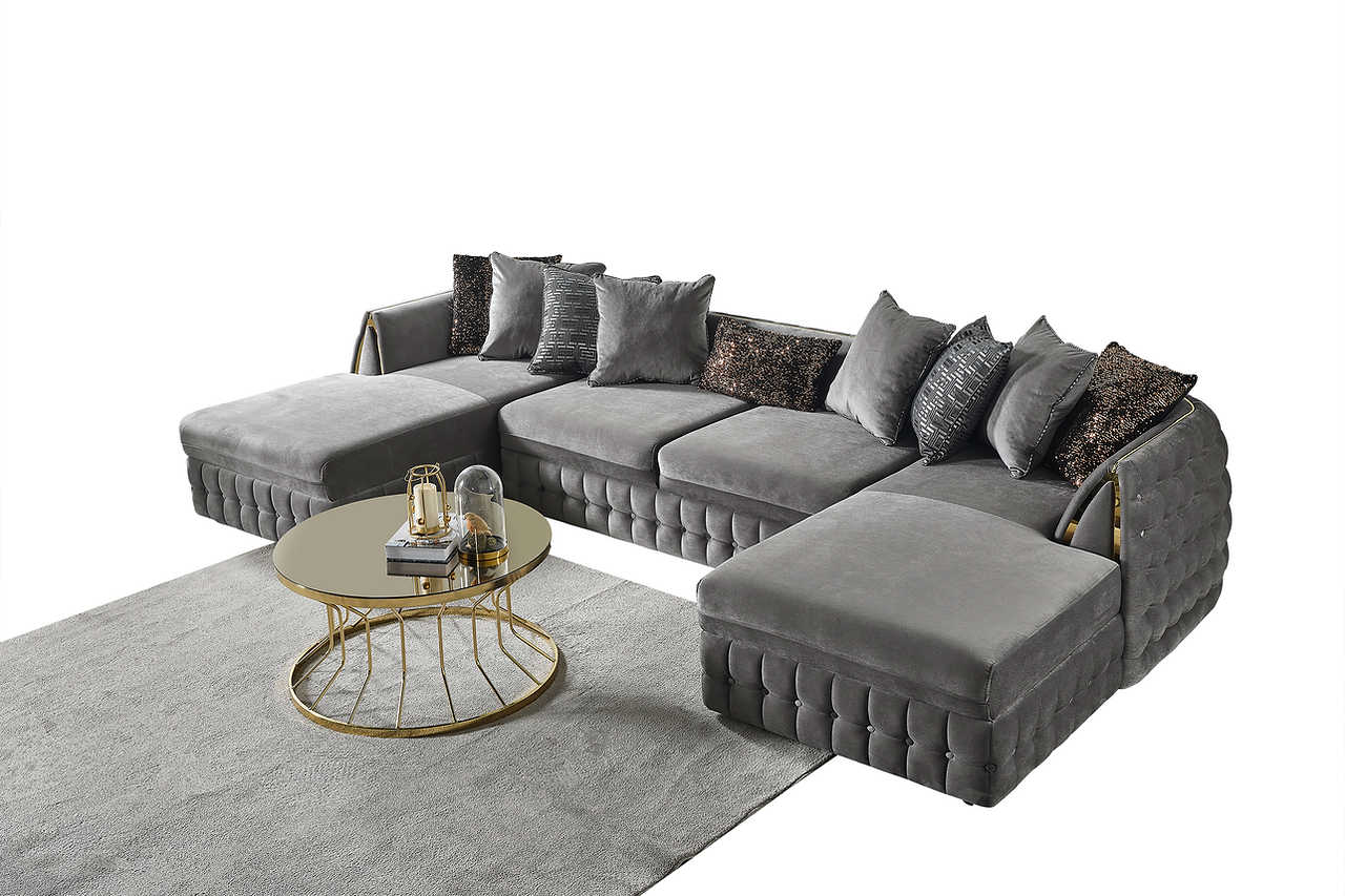 main view of Sicilya Grey Sectional sofa