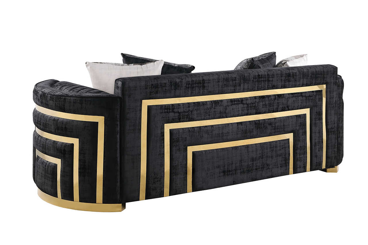 Textured detail of velvet fabric on Minerva set
