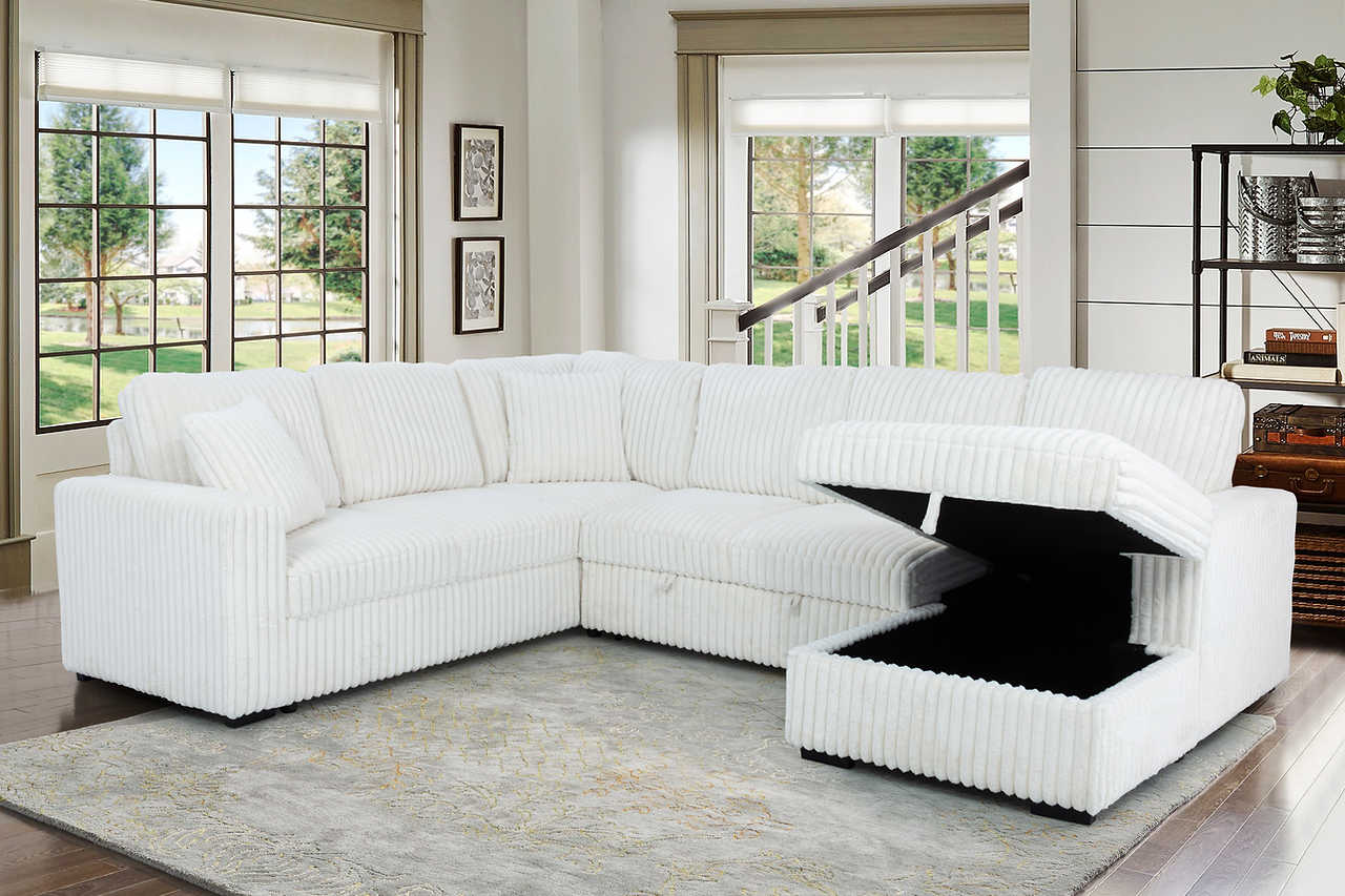 Close-up detail of beige soft fabric upholstery